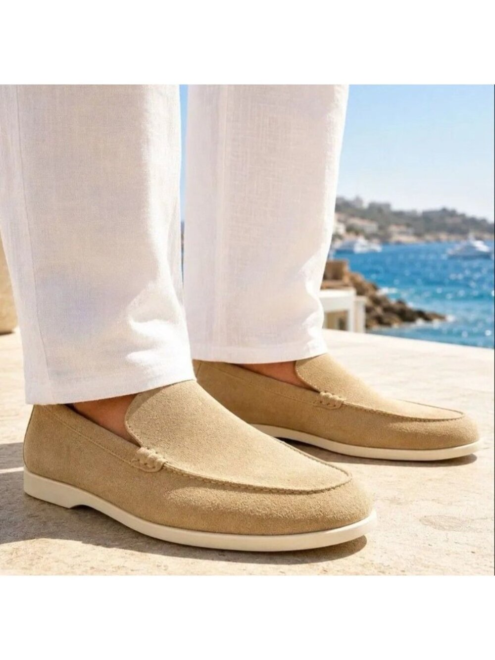 New J Crew Venetian Loafers Mens Tan Suede Slip On Driving Casual Shoes Size 9